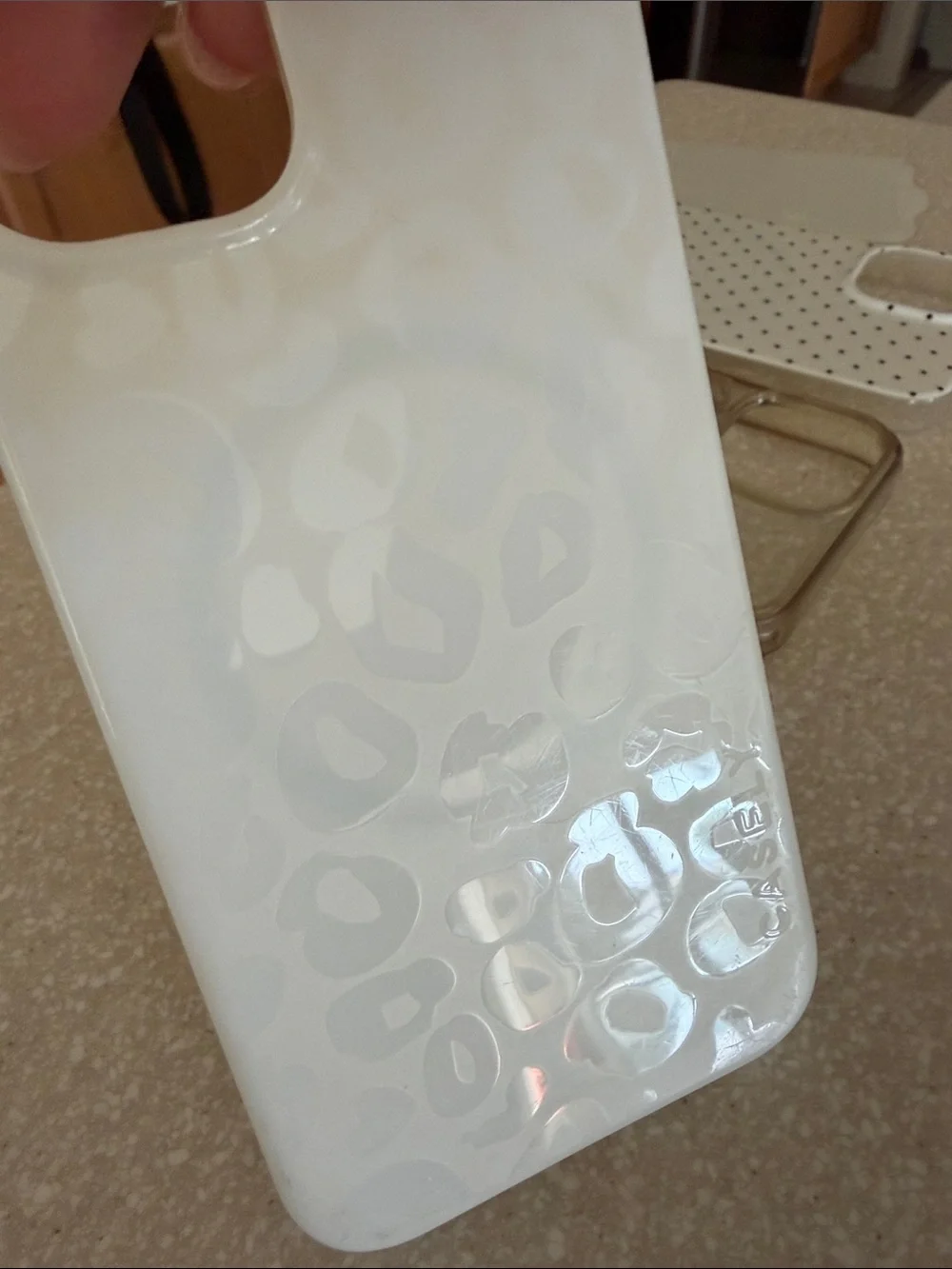 White Polka Dot, clear & white leopard design phone Case Bundle for iPhone 13